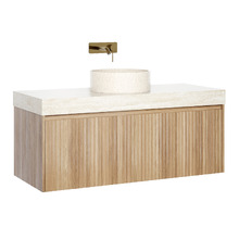 Florence Natural 1200mm Wall Hung Vanity & Shaving Cabinet Package